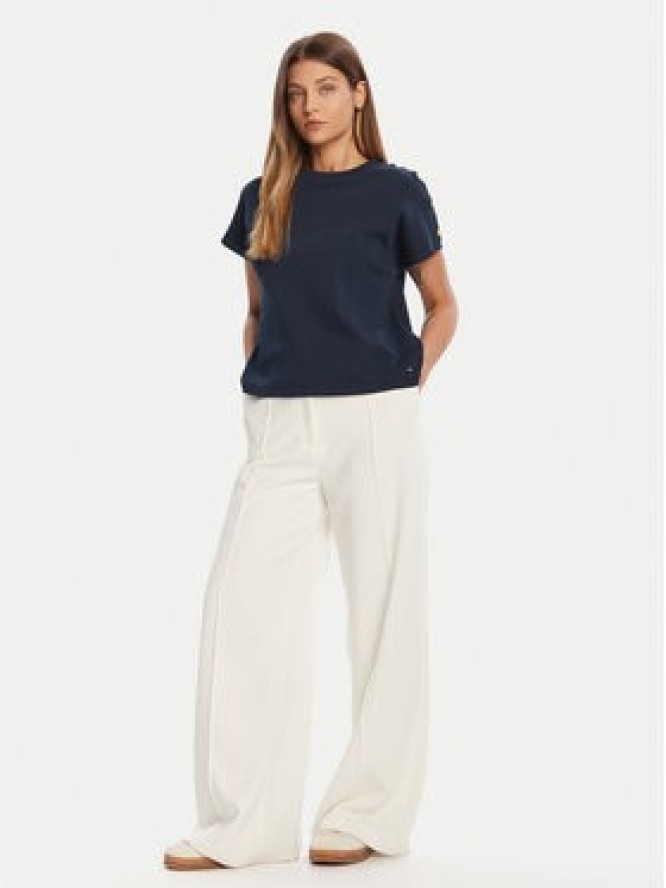 Tommy Hilfiger T-Shirt Gold Button WW0WW47455 Granatowy Regular Fit