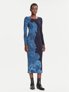 Desigual Sukienka codzienna Limbani 25WWVK31 Granatowy Slim Fit