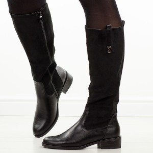 Czarne kozaki damskie M.Daszyński Sa198-22A