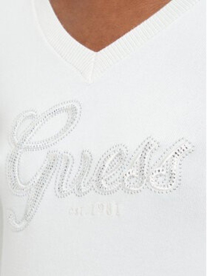 Guess Sweter W6YR29 Z0977 Kremowy Regular Fit