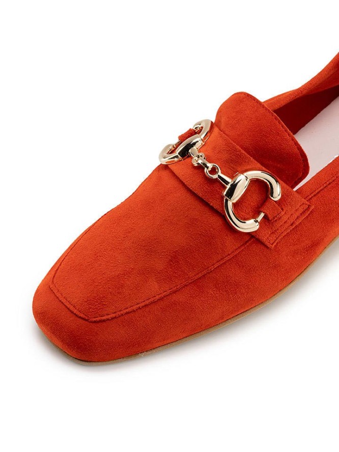 Anna Morellini Skórzane mokasyny "Gelisa" w kolorze ceglanym rozmiar: 37
