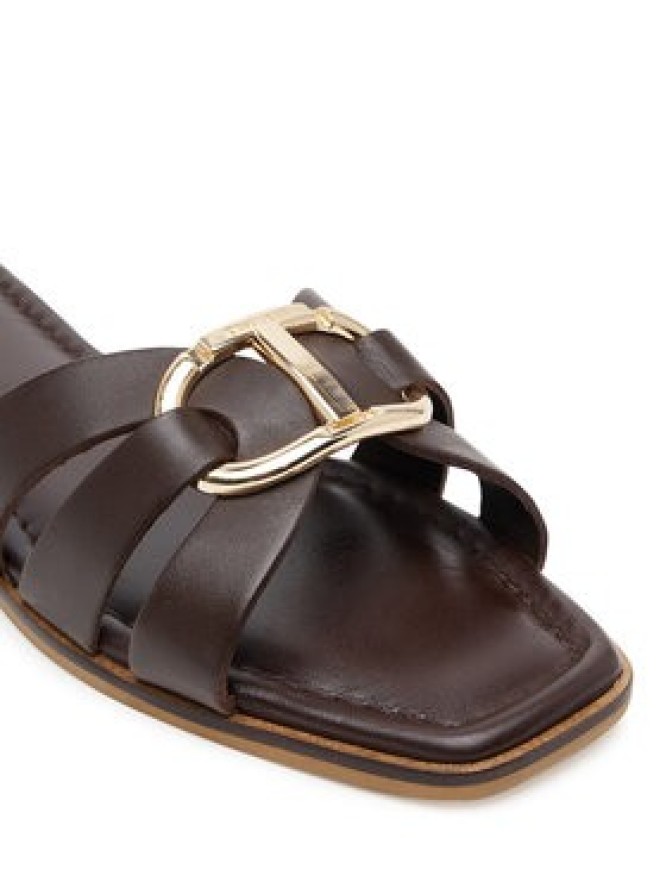 TWINSET Klapki 251TGT090 Brązowy