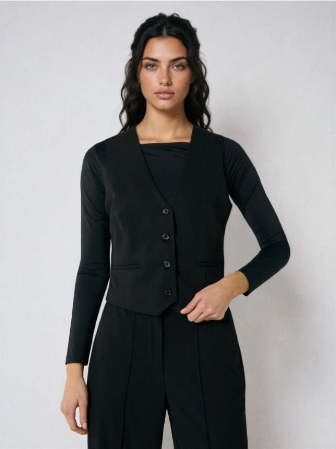 Kamizelka garniturowa - czarny