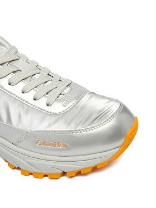 Calvin Klein Sneakersy Hike Runner Lace Up Pearl Ny YW0YW02043 Srebrny