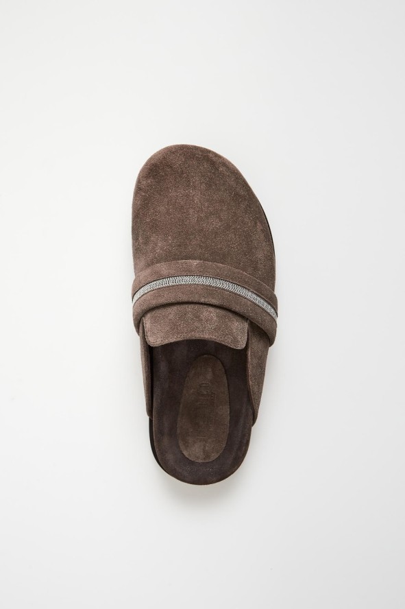 Klapki Mule damskie zamszowe PESERICO