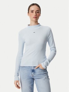 Tommy Jeans Bluzka Essential DW0DW19830 Niebieski jasny Slim Fit