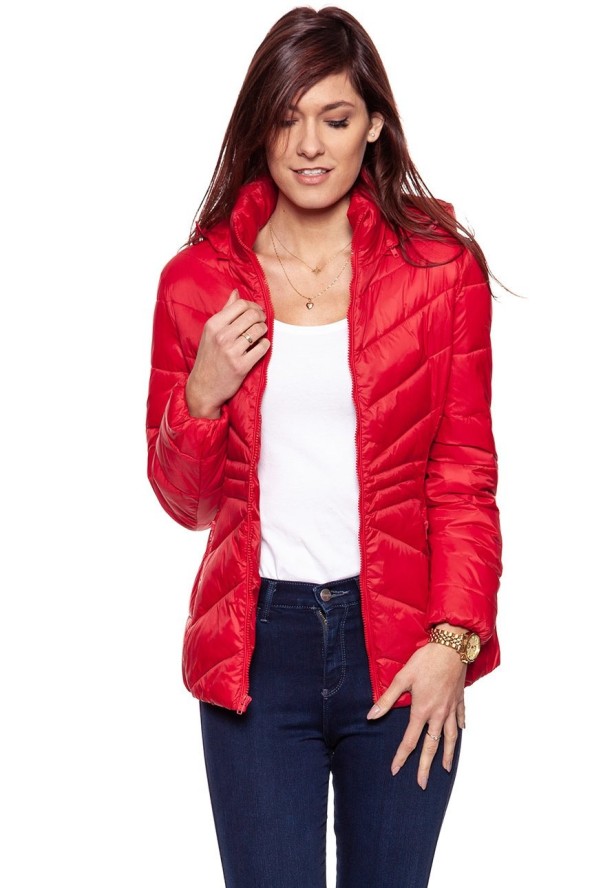 DAMSKA KURTKA ZIMOWA WRANGLER SHORT PUFFER SALSA RED W4124V5WN 112128757