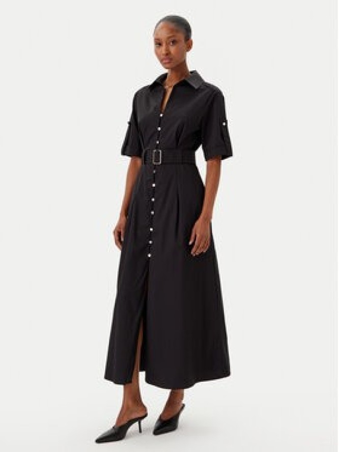 Fracomina Sukienka koszulowa FR25SD3006W52001 Czarny Regular Fit