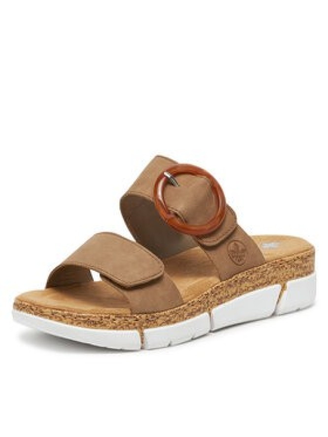 Rieker Klapki V2392-62 Beżowy