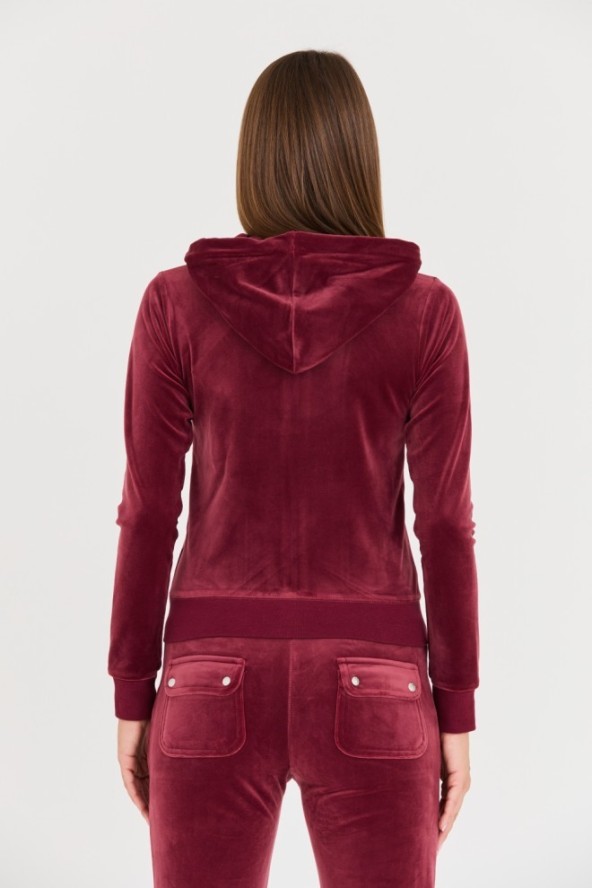 JUICY COUTURE Bordowa damska bluza Robertson Hoodie, Rozmiar S