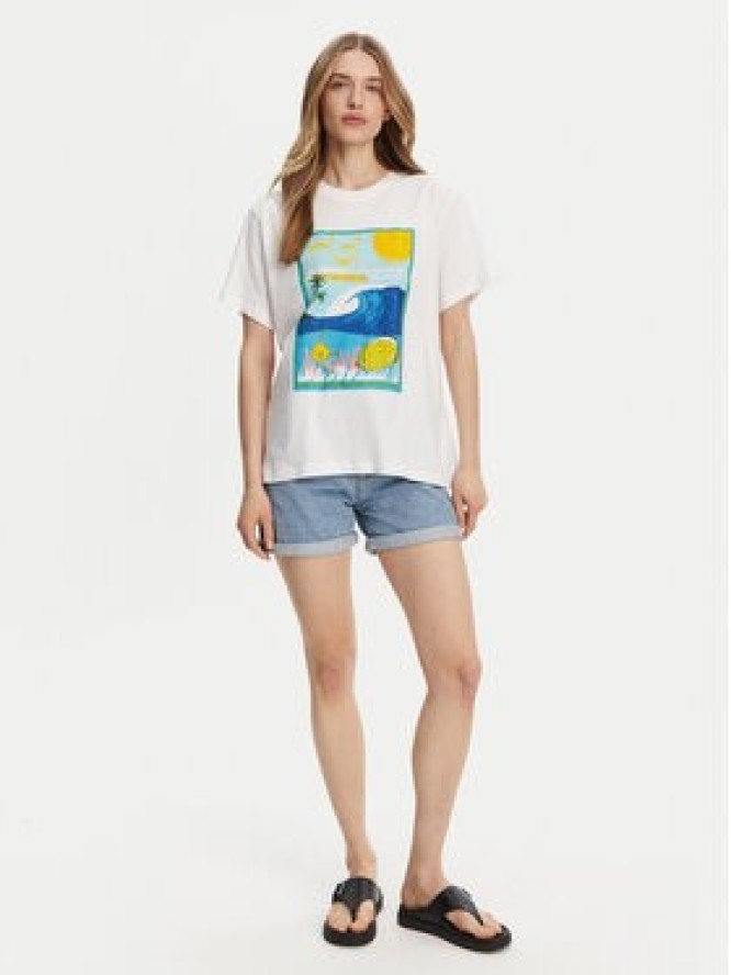 Roxy T-Shirt ERJZT05899 Biały Relaxed Fit