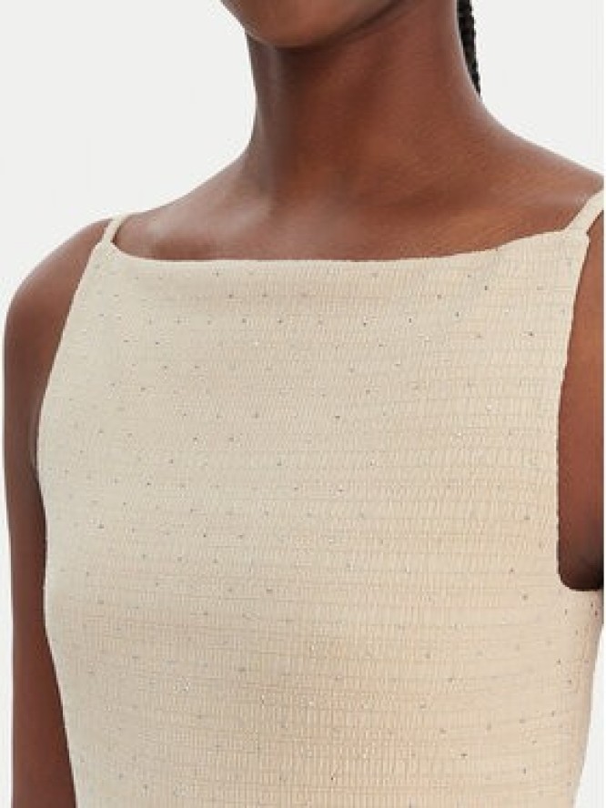 Guess Sukienka koktajlowa W6GKA1 K3488 Beżowy Slim Fit