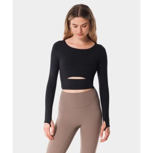 Longsleeve z wycięciem dla kobiet na fitness Carpatree Balletcore