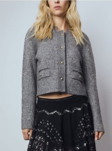 Kardigan z dodatkiem wełny - jasnoszary