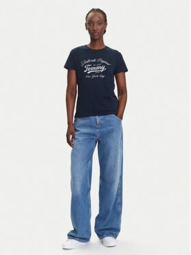 Tommy Jeans T-Shirt Essential DW0DW21404 Granatowy Regular Fit