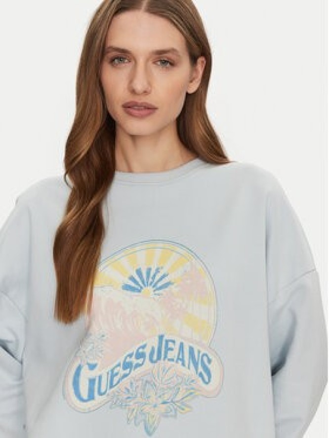 Guess Jeans Bluza W5GQ16 K68I4 Błękitny Regular Fit