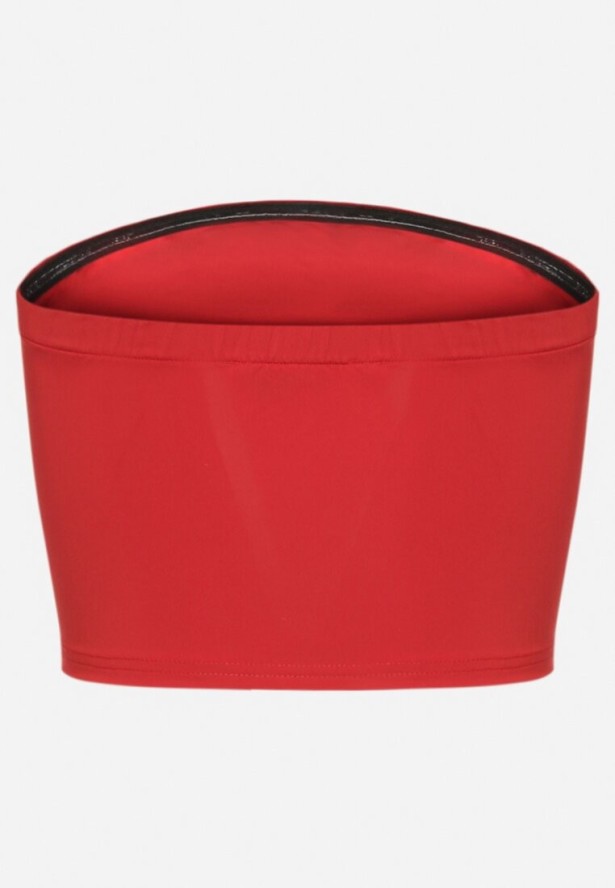 Czerwony Dopasowany Top z Gumką na Plecach Arohia