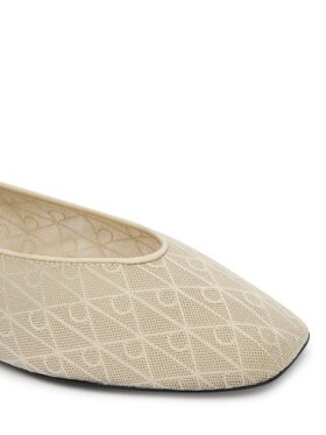 Calvin Klein Baleriny Square Ballerina Aop Mesh HW0HW02937 Écru
