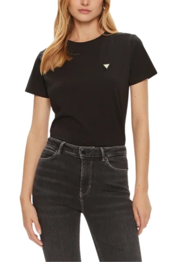 GUESS Czarny damski t-shirt na krótki rękaw Colette, Rozmiar XS