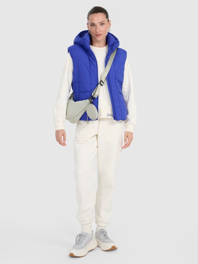 4F Bezrękawnik puchowy z wypełnieniem syntetycznym damski - niebieski S