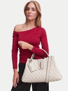Guess Torebka Yvonne Logo HWSG23 78220 Kremowy