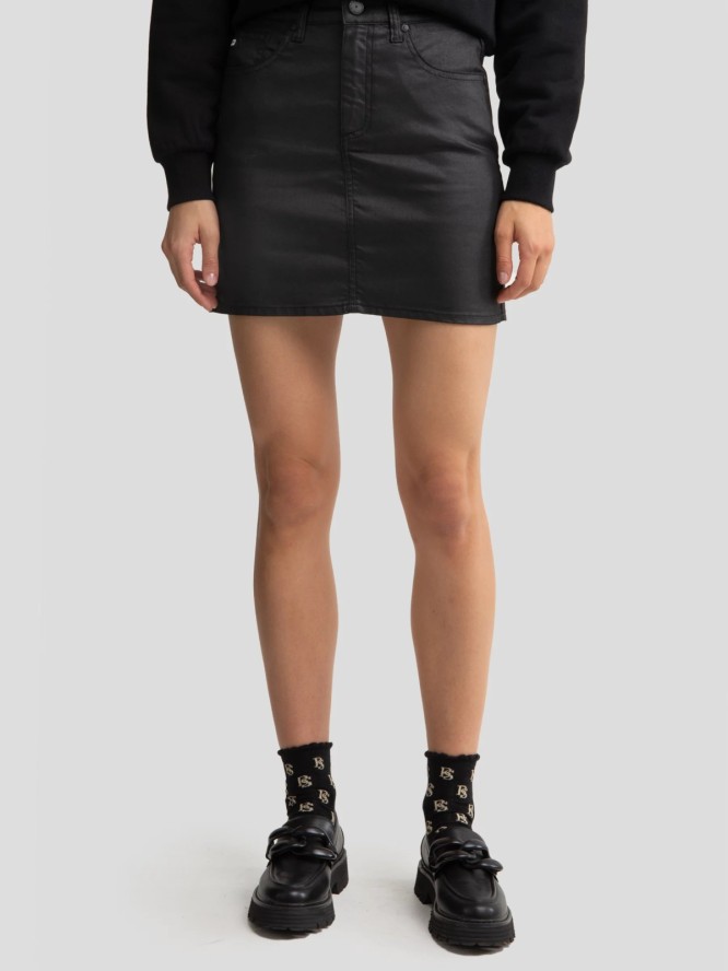 Spódnica damska jeansowa woskowana mini czarna Margaret 924