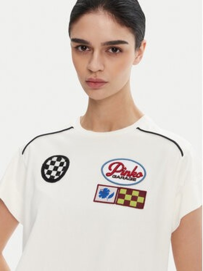 PINKO T-Shirt 105270 A2ME Biały Regular Fit
