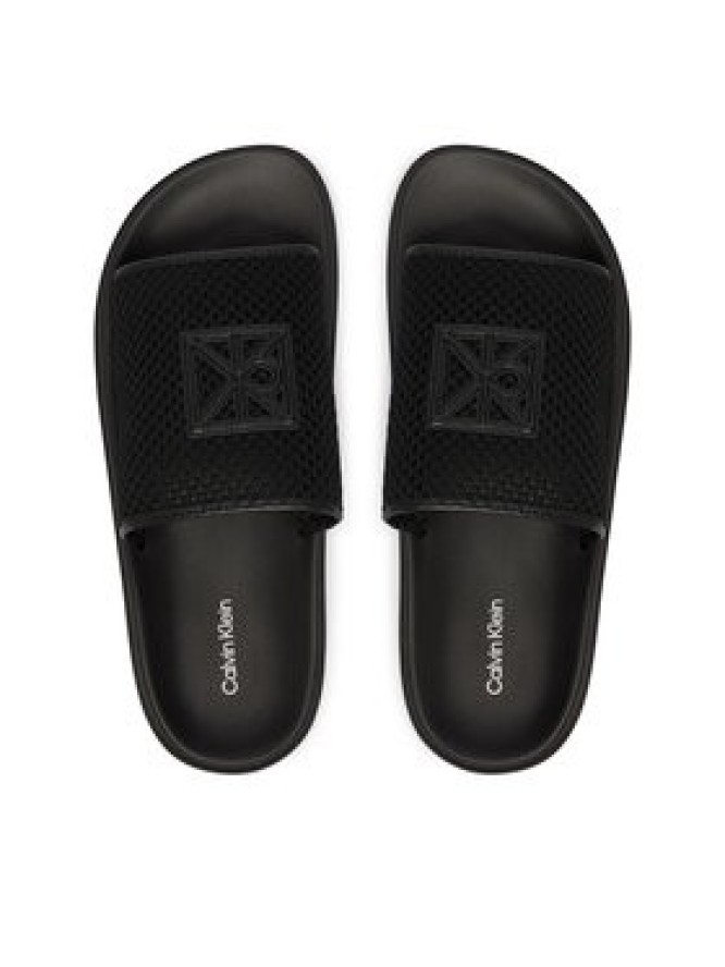 Calvin Klein Klapki Mesh Mule Slides HW0HW02889 Czarny