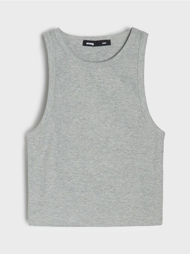 Crop top bez rękawów - szary