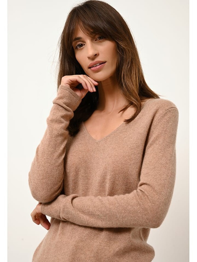 Just Cashmere Kaszmirowy sweter "Joan" w kolorze karmelowym rozmiar: M