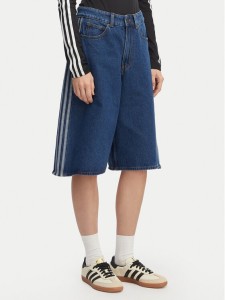 adidas Szorty jeansowe Firebird Jorts KD2915 Niebieski Oversize