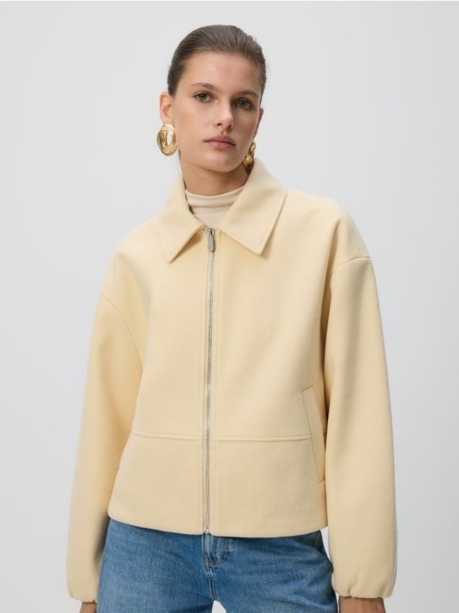 Kurtka z kołnierzem - jasnożółty