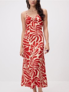 Wzorzysta sukienka - czerwony
