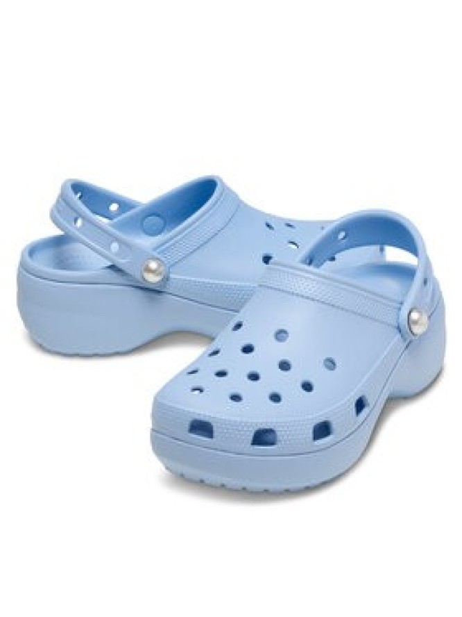 Crocs Klapki Classic Platform Pearl Clog 211231 Niebieski