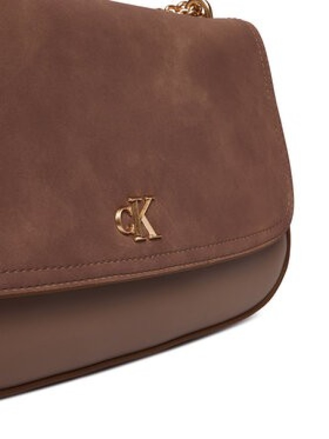 Calvin Klein Torebka Ck Conv Chain Brushed Medium Bag LV04F3407G Beżowy