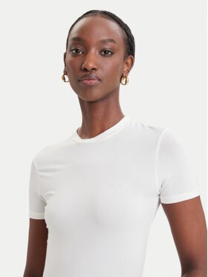 Guess T-Shirt O6BM13 K5058 Kremowy Slim Fit