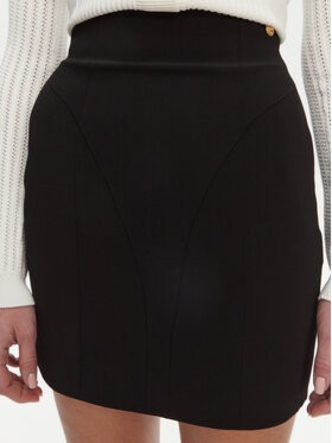 Balmain Spódnica mini DF1LA465VB00 Czarny Slim Fit