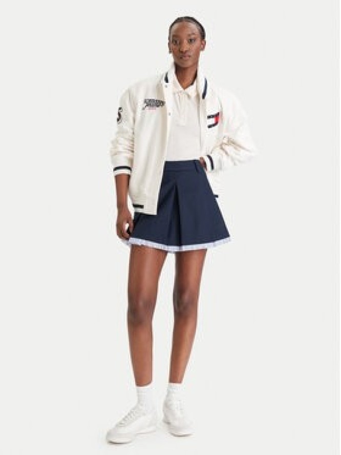 Tommy Jeans Spódnica trapezowa Varsity Pleated DW0DW22758 Granatowy Regular Fit