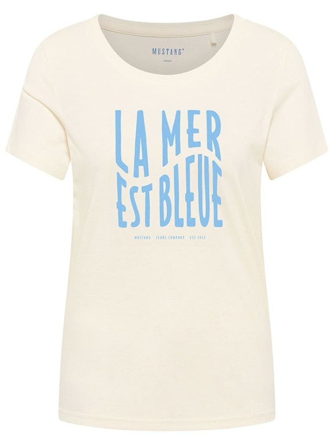 Mustang Koszulka w kolorze kremowym rozmiar: M