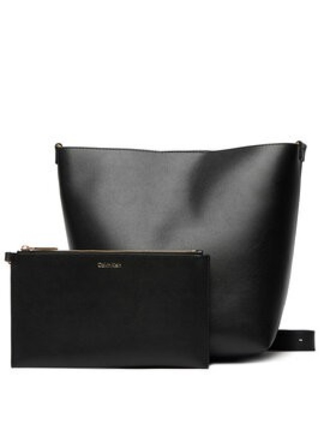 Calvin Klein Torebka Foil Logo Medium LV04F3736G Czarny