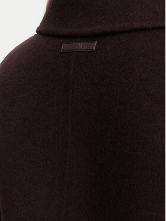 Calvin Klein Jeans Płaszcz wełniany LV044G509G Brązowy ciemny Regular Fit