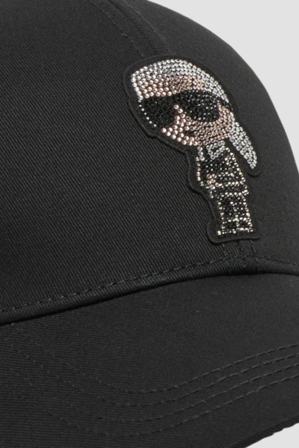 KARL LAGERFELD Czapka z daszkiem damska z cyrkonami Ikon