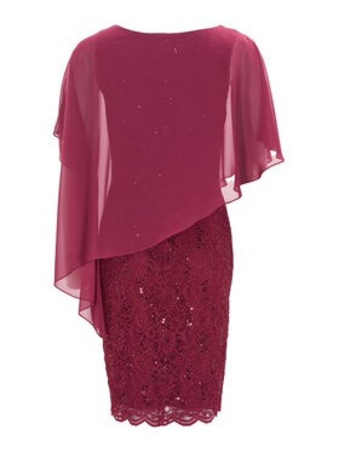 Swing Sukienka koktajlowa 77760410 Bordowy Regular Fit