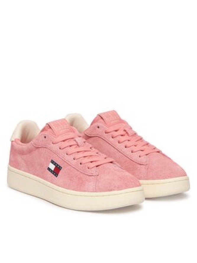 Tommy Jeans Sneakersy Logo Suede Archive EN02985 Różowy