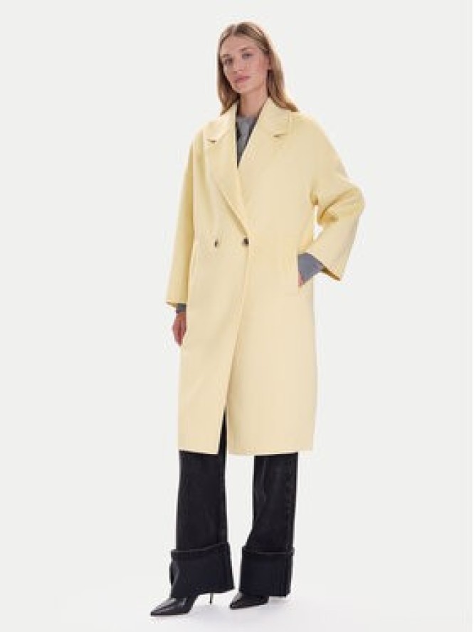ViCOLO Płaszcz wełniany TF0003 Żółty Regular Fit