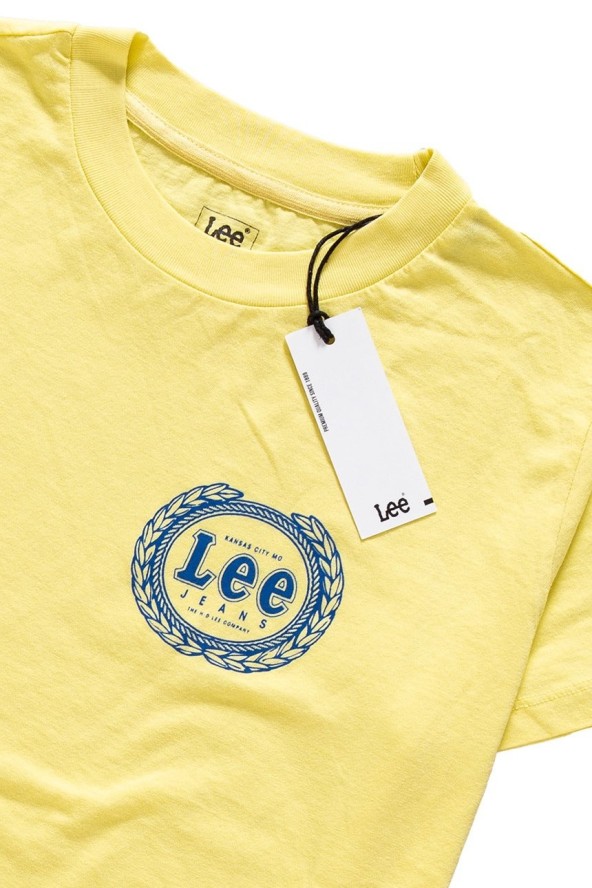 LEE T SHIRT DAMSKI EMBLEM T YELLOW SIGN L42GEPLN 112109342