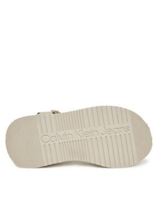Calvin Klein Jeans Sandały Sandal Velcro Webbing Mg YW0YW01693 Écru