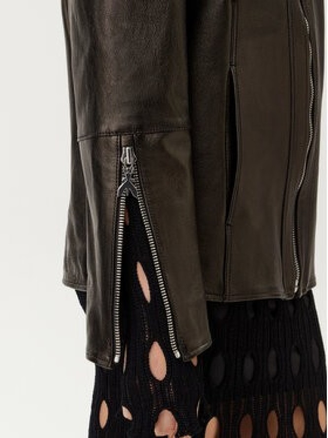 Patrizia Pepe Kurtka skórzana 8O0160 L143 K103 Czarny Regular Fit