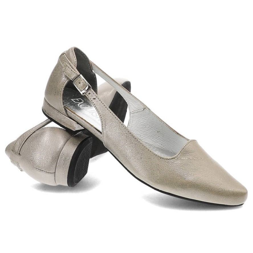 Szare Baleriny Exquisite Damskie Eleganckie Buty