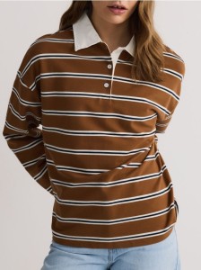 Bluza z kołnierzykiem polo - wielobarwny